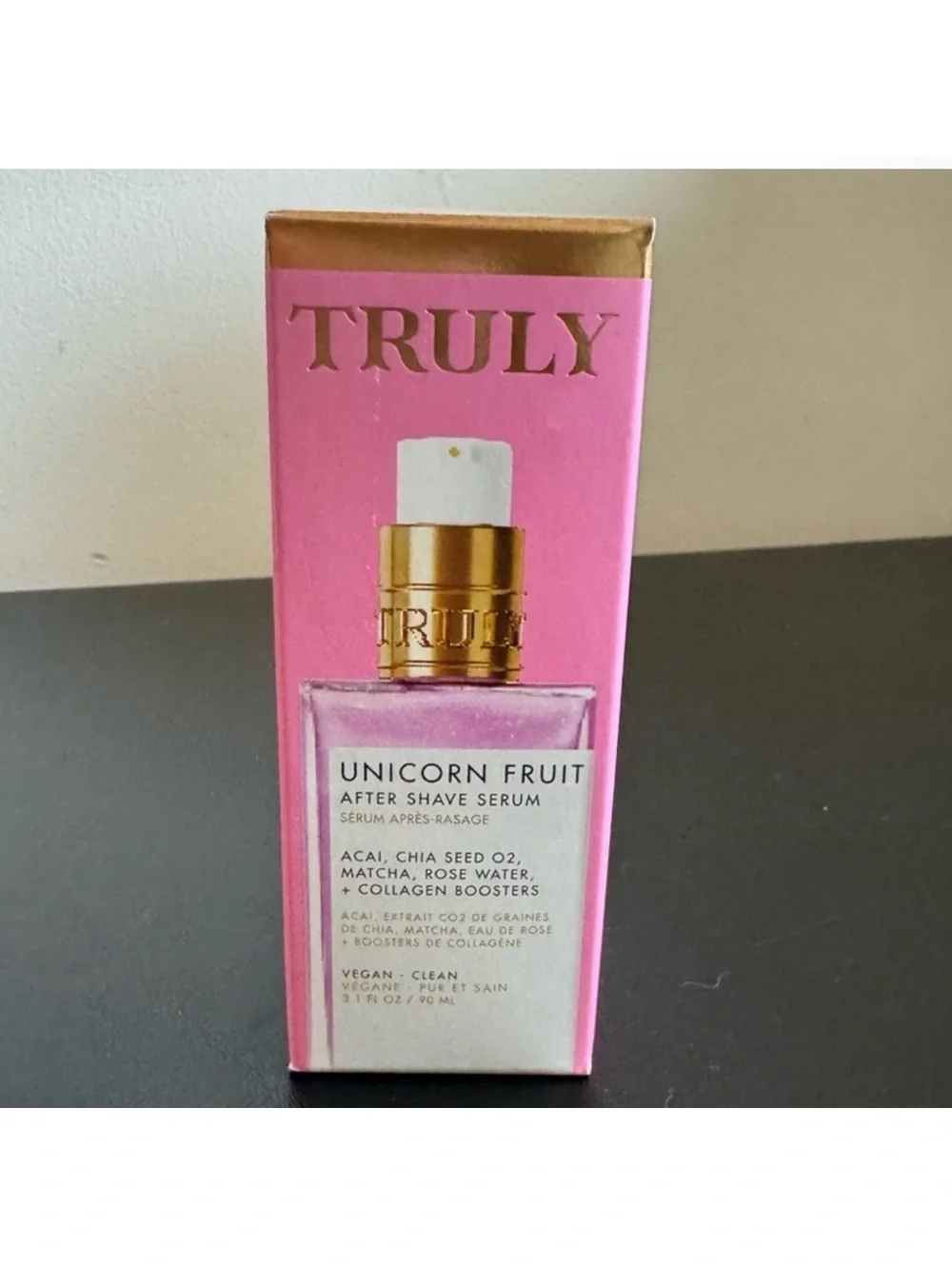 TRULY Unicorn Fruit LARGE After Shave Serum - Pink and Gold NEW